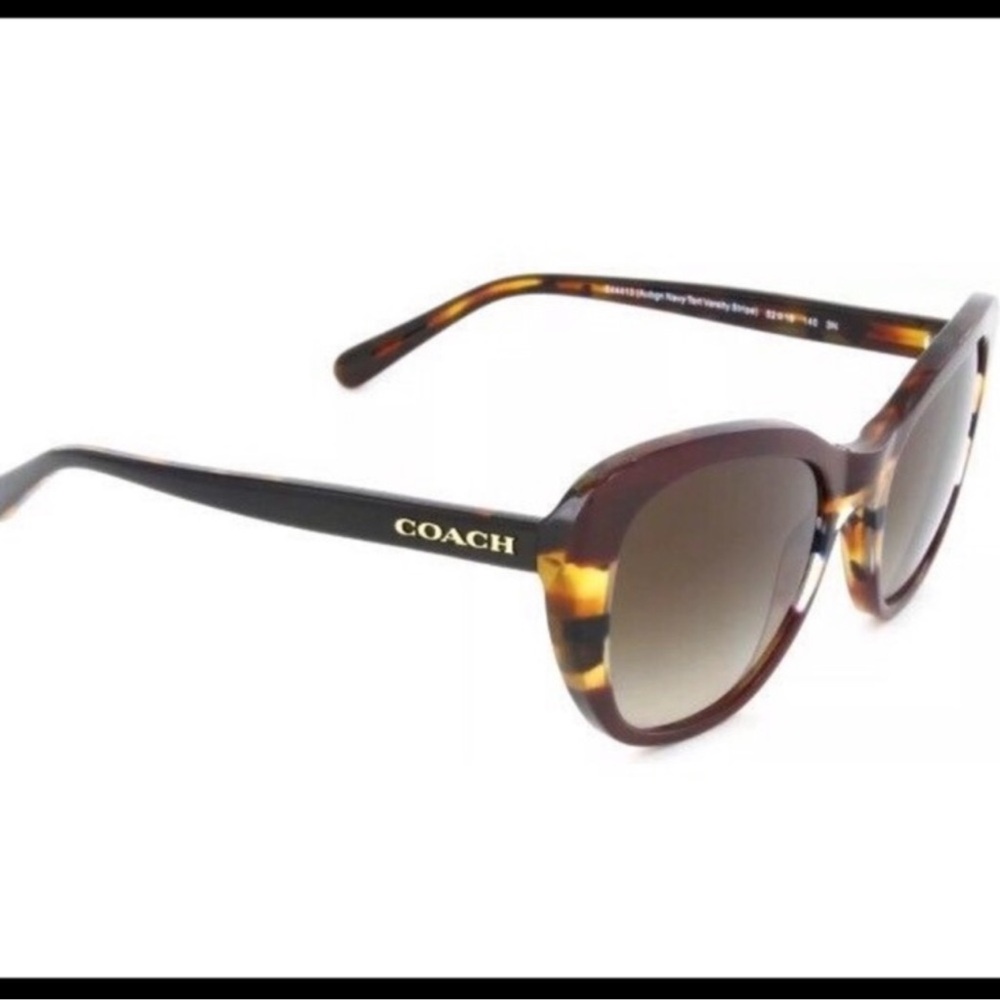 Coach Tortoise Brown and Gold Sunglasses, Coach Cat Eye Sunglasses Case Included - Picture 14 of 16